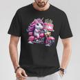 Unicorno In Sella A Una Moto Per Bambini Donne Bambini Adulti Compleanno Maglietta Regalos divertidos