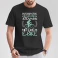 Unterschätze Niemals Alten Mann Mit Ebike Bicycle Cyclist T-Shirt Lustige Geschenke