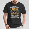 Vintage 1952 Regalo Uomo Compleanno 72 Anni Settembre 1952 Maglietta Regalos divertidos