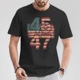 Vintage American Flag Retro 45 47 Trump 2024 T-Shirt Lustige Geschenke