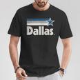 Vintage Dallas Texas City Strong Dallas Tx Blue Stripes Star T-Shirt Lustige Geschenke