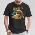 Vintage Retro 7º Aniversario De Boda Divertido Nivel 7 Completo Camiseta unisex Regalos divertidos