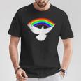 Weiße Friedenstaube Mit Regenbogen T-Shirt Lustige Geschenke