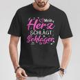 Women's Mein Herz Schlagermusik Bat Princess T-Shirt Lustige Geschenke