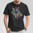 Zebra Occhiali Da Sole Opere D'arte Zebra Colorata Animale Maglietta Regalos divertidos