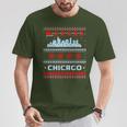 Chicago Flag City Skyline Chicago Fan Ugly Christmas Sweater T-Shirt Personalized Gifts