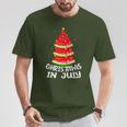 Christmas In July Watermelon Xmas Tree Summer T-Shirt Personalized Gifts