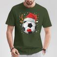 Christmas Reindeer Face Soccer Christmas Kid T-Shirt Personalized Gifts