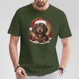 Dachshund With Santa Hat Christmas With Dog T-Shirt Lustige Geschenke