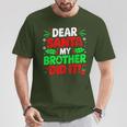 Dear Santa My Brother Did It Christmas Girls Sibling T-Shirt Personalized Gifts