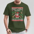 Am Liebsten Santas Kekse Essen Ugly Christmas T-Shirt Lustige Geschenke