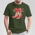 Merry And Bright Cowgirl Boot Christmas Western Cowboy T-Shirt Unique Gifts