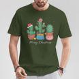 Merry Christmas Cactus Tree Lights Cactus Lover Xmas T-Shirt Unique Gifts