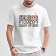 1St Day Of Senior Sunrise 2025 Back To School Groovy T-Shirt Unique Gifts