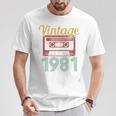 40 Compleanno 40 Anni Regalointage 1981 Maglia A Manica Maglietta Regalos divertidos