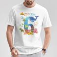 Bambino 6 Annoecchio Pesce Balena Oceano-Theme 6 ° Compleanno Ragazzo Ragazza Maglietta Regalos divertidos