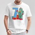 Bambino 7 Compleanno Bambini & Robot Regalo Di 7 Anni Maglietta Regalos divertidos