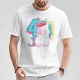 Bambino Unicorno Dell'4° Compleanno Per Bambine Di 4 Anni Maglietta Regalos divertidos
