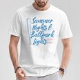 Baseball Mom And Dad Summer Nights And Baseball Lights T-Shirt Unique Gifts