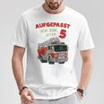 Children's Birthday Feuerwehr Fire Brigade Attention Ich T-Shirt Lustige Geschenke