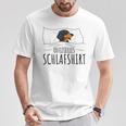 Dachshund Pyjama With Writing “Offizielles Schlaf” Idea T-Shirt Lustige Geschenke