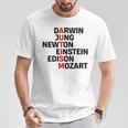 Darwin Jung Newton Einstein Edison Mozart Autism Awareness T-Shirt Lustige Geschenke