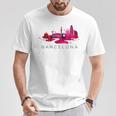 Diseño Skyline Monumentos De La Ciudad De Barcelona Camiseta unisex Regalos divertidos