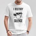 Drumset I Destroy Silence Drum Kit Drum Maglietta Regalos divertidos