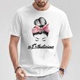 Esthetician Messy Chignon Capelli Bandana Estetista Estetista Maglietta Regalos divertidos