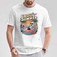 Fun Spooky Ghoul Summer Beach Vacation Flamingo Summer Vibes T-Shirt Unique Gifts