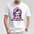 Unicorn Nö Einfach Nö Slogan T-Shirt Lustige Geschenke