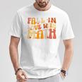 Groovy Fall In Love With Math Thanksgiving Math Teacher Fall T-Shirt Unique Gifts