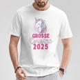 Ich Werde Große Cousin 2025 Unicorn Girls' Cousin Blue T-Shirt Lustige Geschenke