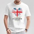 Idea Londra Per Bambini Con Cuore Bandiera Inglese Union Jack Maglietta Regalos divertidos