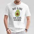 Just A Girl Who Loves Avocados Camiseta unisex Regalos divertidos