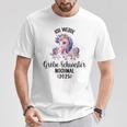 Kinder Wieder Große Schwester 2025 T-Shirt Lustige Geschenke