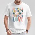 Kindness Equality Inclusion Diversity Love Awareness Retro T-Shirt Personalized Gifts