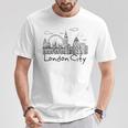 Londra I Love London Londra Skyline Luoghi Di Interesse Maglietta Regalos divertidos