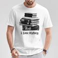 I Love History Pila De Libros Y Letras Negras Camiseta unisex Regalos divertidos
