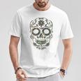 Military Camouflage Camo Dia De Los Muertos Sugar Skull T-Shirt Lustige Geschenke