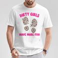 Mud Run Women's Muddy Shoe Print Dirty Girls Have Fun T-Shirt Lustige Geschenke