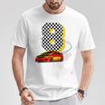 Niños Tengo 8 Años De Edad Coche De Carreras Niños Tripulación 8Th Birthday Race Camiseta unisex Regalos divertidos