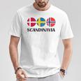 Norway Sweden Denmark Flags Scandinavian Flags Scandinavia T-Shirt Lustige Geschenke