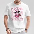 In October We Wear Pink Witch Ghost Pumpkin Breast Cancer T-Shirt Unique Gifts
