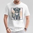 Pink Cowboy Cat Country Western Cottagecore Pink Cowgirl T-Shirt Funny Gifts