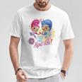 Shimmer And Shine Just Add Sparkle Dancing Portrait Maglietta Regalos divertidos