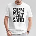 Sun Salt Sand Sommer Retro Fröhlich Urlaub Palm Tree Gray T-Shirt Lustige Geschenke