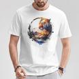 Tigre Animal Amante Arte Montañas Animal Tigre Camiseta unisex Regalos divertidos
