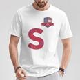 Usa Flag Letter S American Usa Red T-Shirt Lustige Geschenke