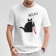 Verrückte Katze Mit Knife Crazy Cat With Knife T-Shirt Lustige Geschenke